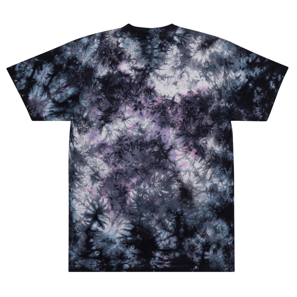 Yūjin Clothing Amor tie-dye T-shirt featuring vibrant colorful patterns and a comfortable fit, displayed on a plain background.