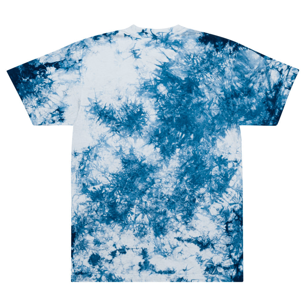 Yūjin Clothing Amor tie-dye T-shirt with vibrant, swirling colors and casual fit, displayed flat on a white background.