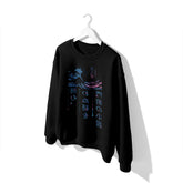 Yūjin Clothing Night Waves sweatshirt showcasing a dark wave pattern, made from soft fabric for casual, comfortable wear.