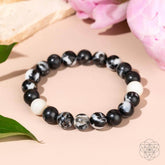 Zebra Jasper bracelet from Conscious Items, featuring polished beads and a mindful design for stylish, natural jewelry.
