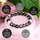 Zebra Jasper bracelet by Conscious Items featuring natural striped stones on a beaded bracelet design.
