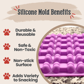 Farm To Pet pet treat mold with various shapes for making homemade dog treats, flexible silicone design for easy use.
