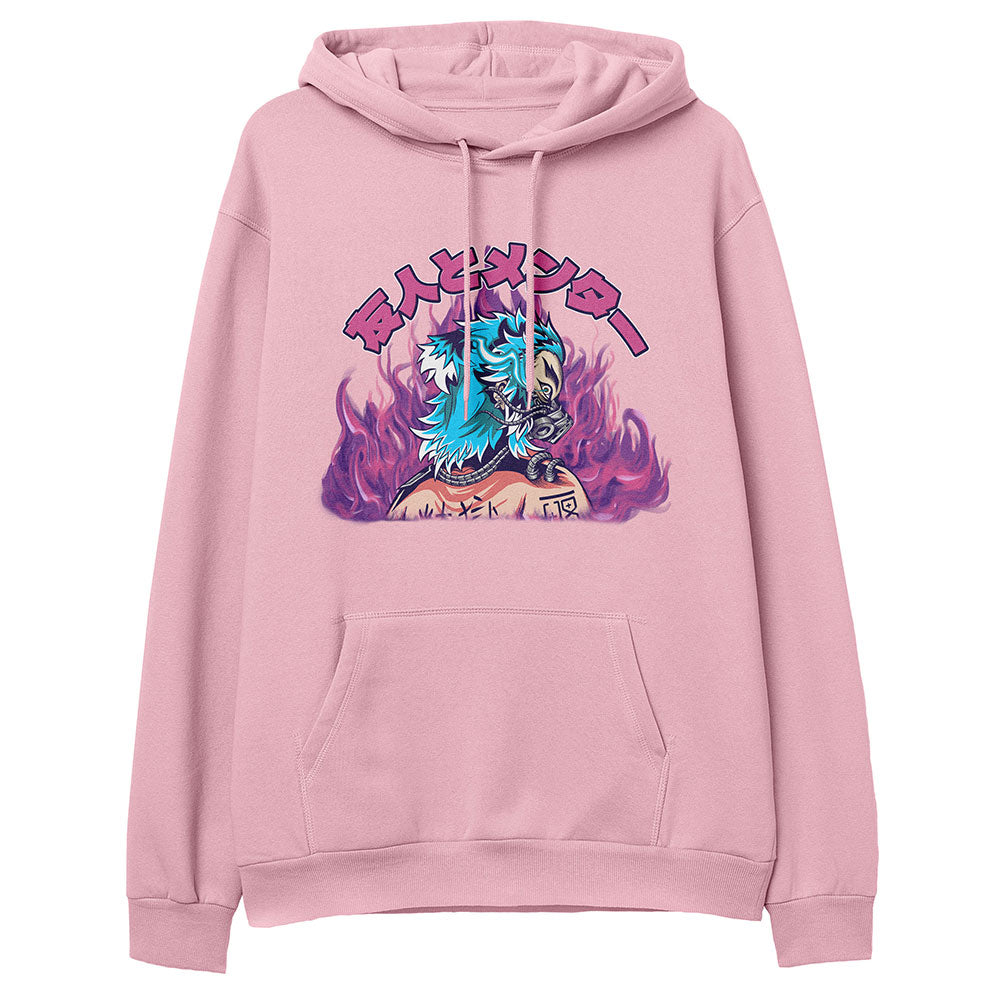 Yūjin Clothing Flames Hoodie featuring a vibrant flame graphic design on a comfortable cotton hoodie.