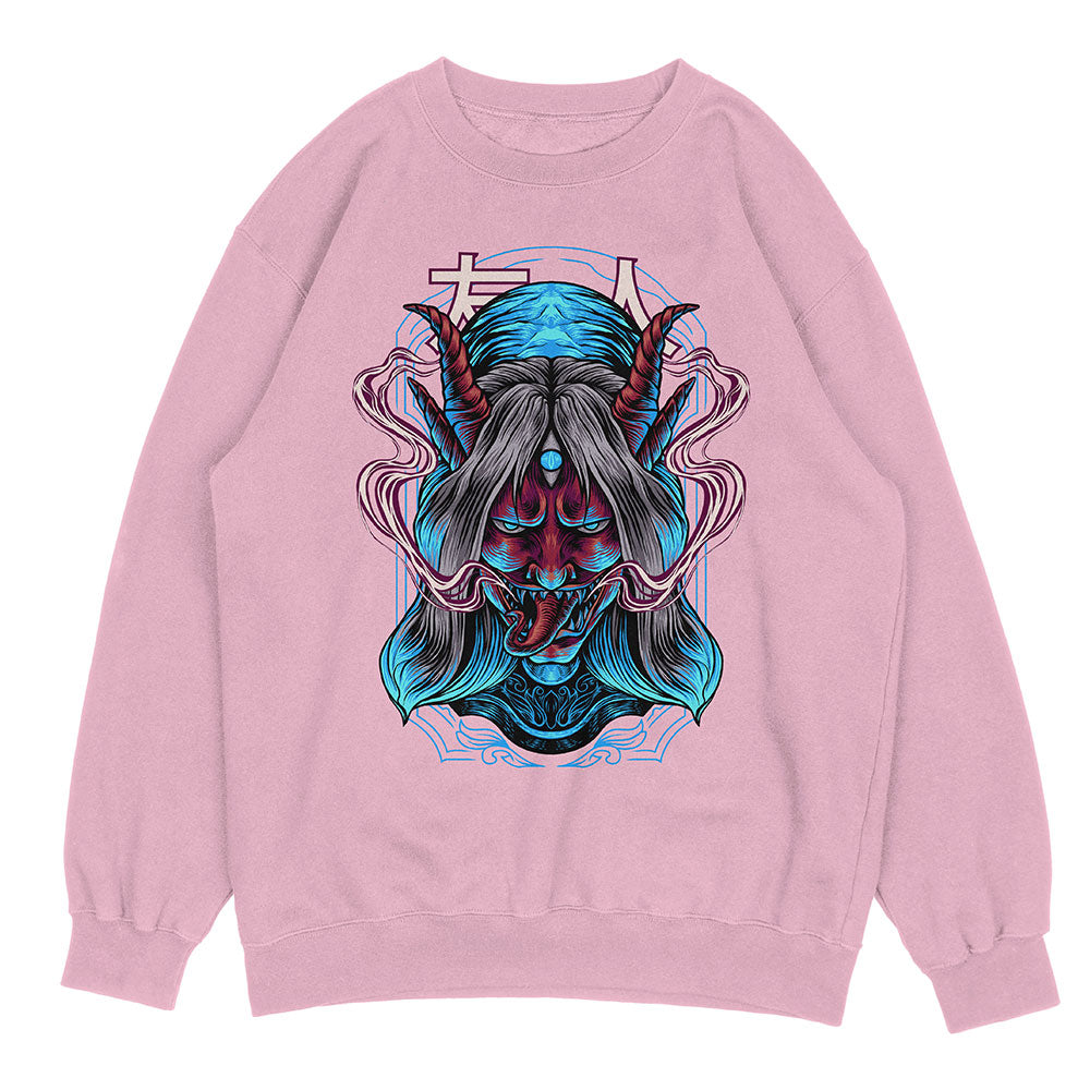 Yūjin Clothing Possessed sweatshirt featuring a bold graphic design and comfortable fit, perfect for casual wear.