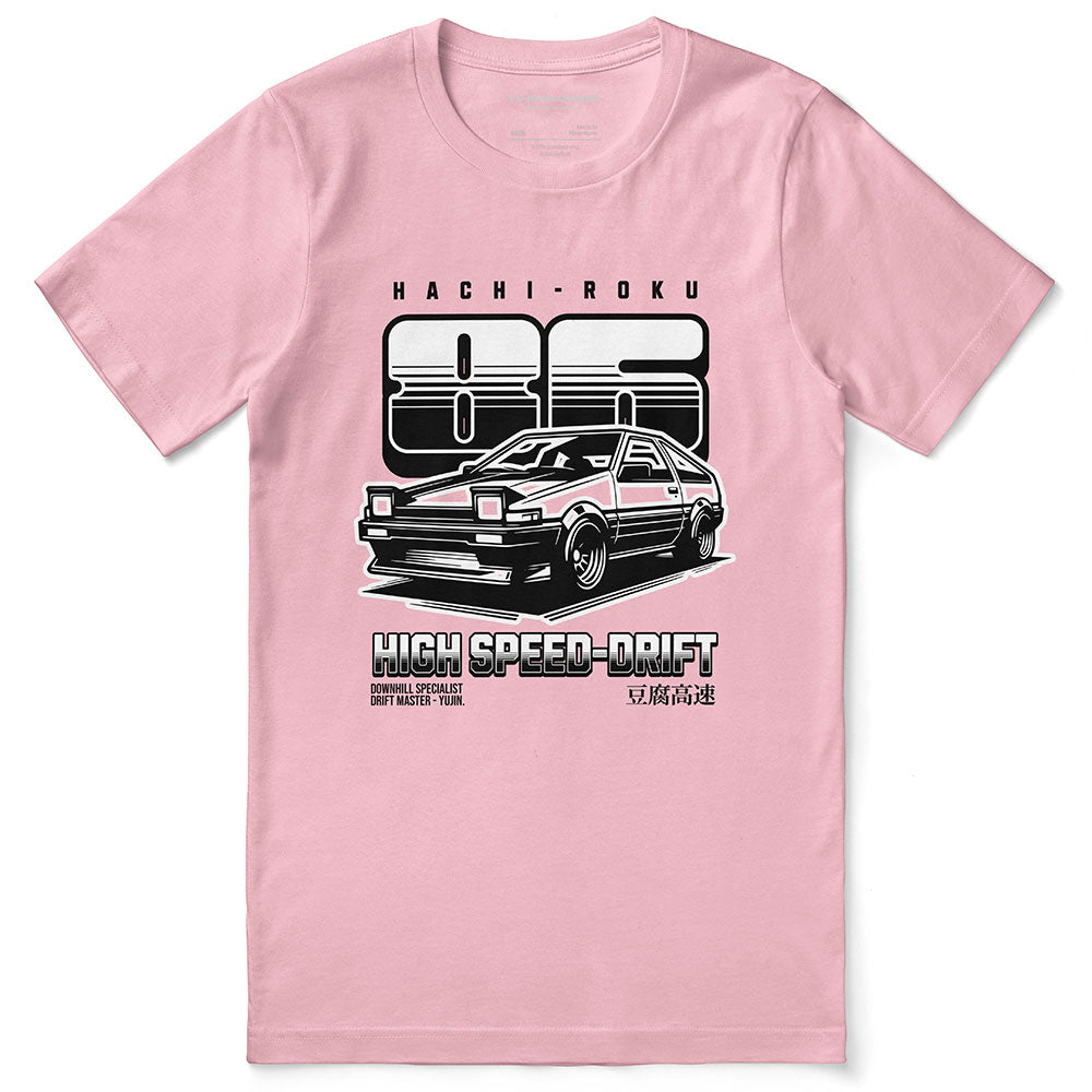 Yūjin Clothing high speed car T-shirt featuring a sleek car graphic on soft fabric for a stylish, casual look.