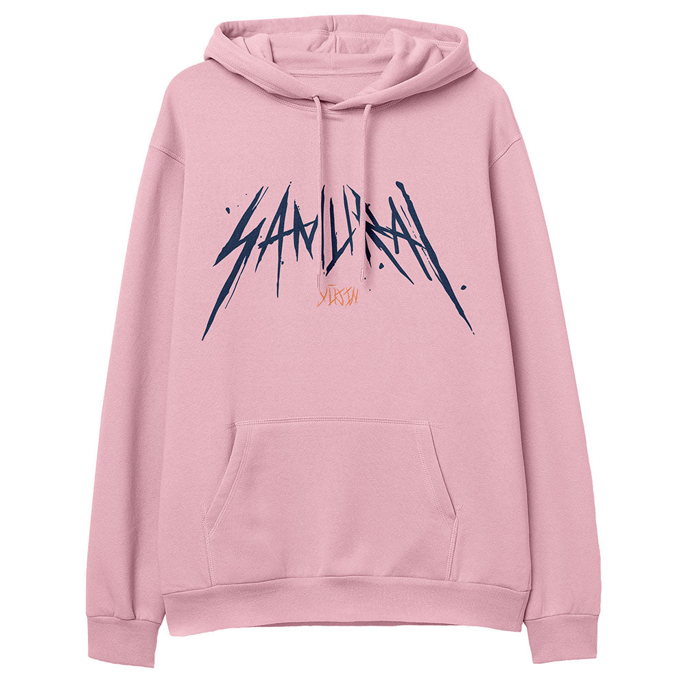 Yūjin Clothing Samurai Hoodie featuring a detailed samurai graphic print on a comfortable, casual hoodie for streetwear fashion.