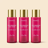 Maree Hydrating Pore Refining Toner bottle with clear liquid and white cap, designed to minimize pores and hydrate skin.