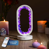 Amethyst night light lamp from Conscious Items, designed for stress relief and creating a calming ambiance.