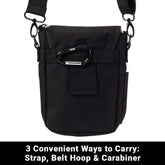 Shield Your Body SYB Phone Pouch Deluxe in black, showing the back view with secure zipper closure and sleek design.