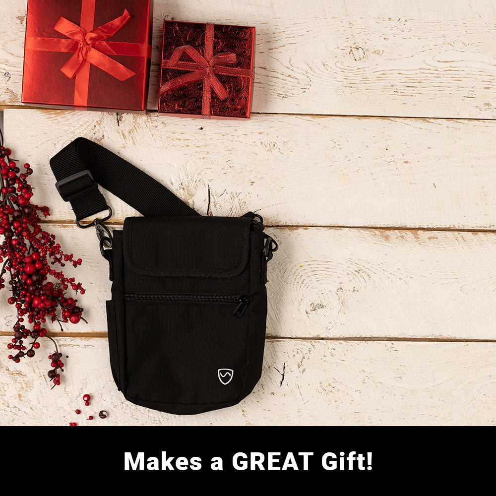 Shield Your Body SYB Phone Pouch Deluxe, a sleek mobile phone accessory in black with a secure clip and compact design.