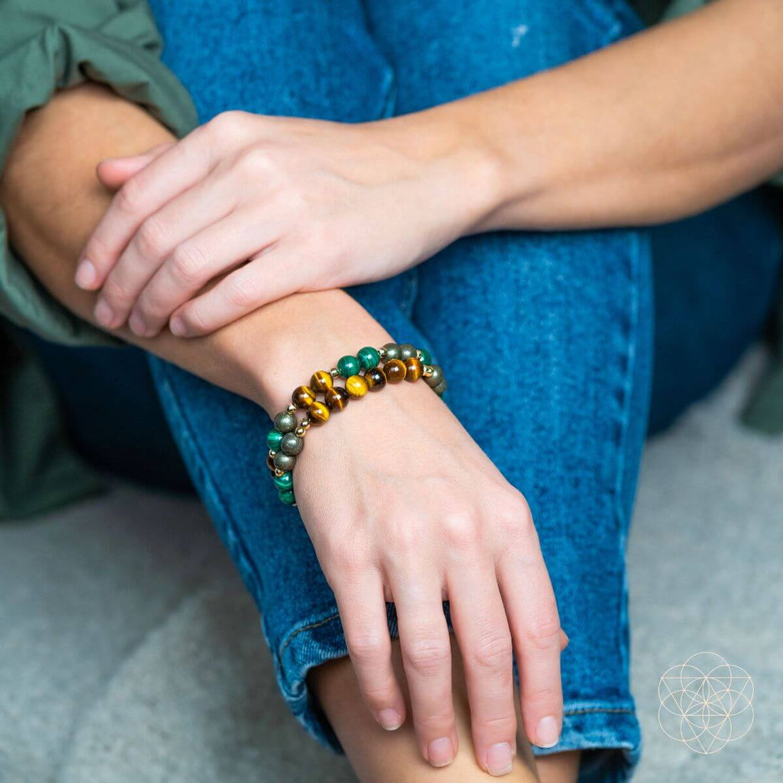 Conscious Items Powerhouse of Success trio of stone bracelets jewelry set with colorful beads and natural gemstone accents.