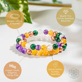 Crystal quartet bracelet set for wealth manifestation featuring natural stones, designed by Conscious Items, jewelry set for positive energy.