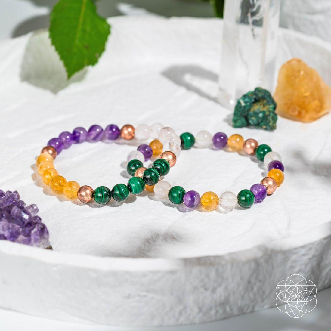 Crystal Quartet Bracelet Set by Conscious Items featuring healing gemstones for wealth manifestation and stylish jewelry.