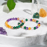 Crystal Quartet Bracelet Set by Conscious Items featuring healing gemstones for wealth manifestation and stylish jewelry.