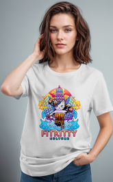 Black Fitkitty Baddie Kitty T-shirt with graphic print, casual fit, made by Fitkitty Culture Athleisure Wear, perfect for relaxed styles.
