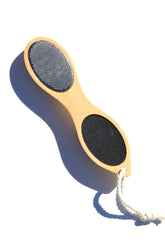 Pretty Farm Girl bamboo exfoliating foot pedicure tool, a natural accessory for smooth, refreshed feet.