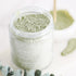 Pretty Farm Girl Green Tea and Coconut Milk Facial Cleansing Grains in a jar, showcasing natural exfoliating facial cleansing product.