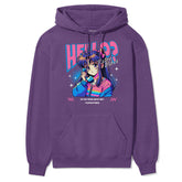 Yūjin Clothing Hello? hoodie in soft fabric with a casual fit, featuring the "Hello?" graphic design on the front.