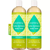 Puracy Baby Shampoo & Body Wash in Citrus Grove scent, tear-free formula, gentle for baby&