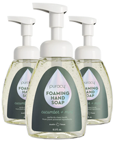 Puracy lavender vanilla foaming hand soap set of 3 bottles with pump dispensers, gentle and moisturizing hand wash for everyday use.