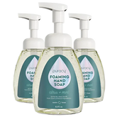 Puracy lavender vanilla foaming hand soap set of 3 bottles, gentle and moisturizing hand wash with natural fragrance.