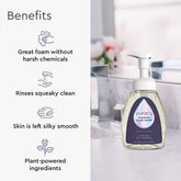 Set of three Puracy foaming hand soap bottles with lavender vanilla scent, featuring pump dispensers and clean, minimalist packaging.