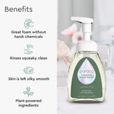 Puracy lavender vanilla foaming hand soap bottles, set of 3, with pump dispensers showing the soap&