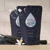 Puracy lavender vanilla foaming hand soap in a pump bottle, set of 3, soothing scent and gentle cleansing for hands.