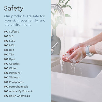 Puracy Gel Hand Soap with a pump dispenser, showing clear gel formula and sleek packaging on a bathroom countertop.