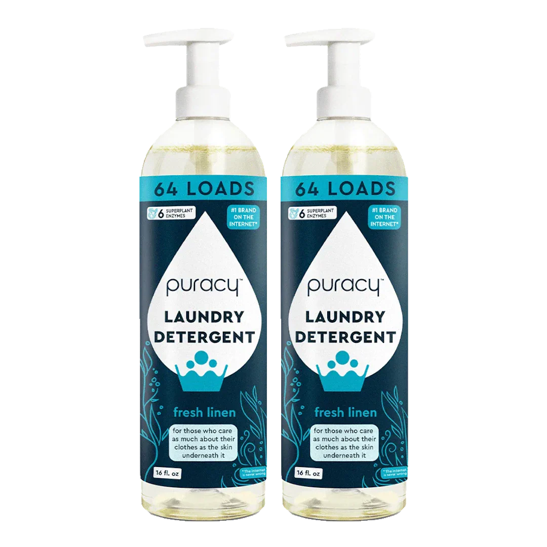 Puracy concentrated sulfate-free laundry detergent in a 2-pack, natural formula for fresh, clean clothes
