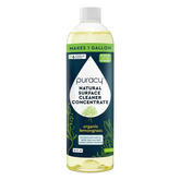 Puracy Everyday Multi-Surface Cleaner in a clear bottle, showing natural concentrate for cleaning various surfaces effectively.