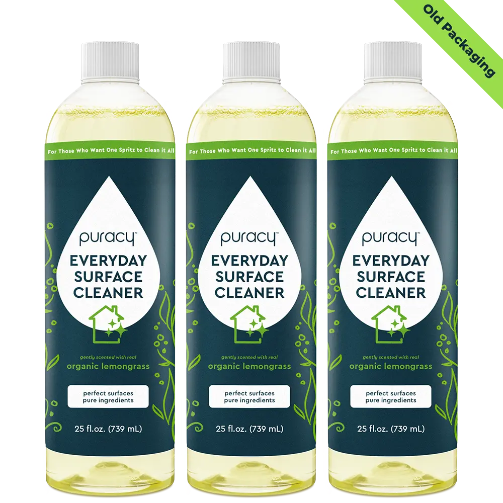 Puracy Everyday Multi-Surface Cleaner in a 25oz spray bottle, designed for cleaning various surfaces around the home.