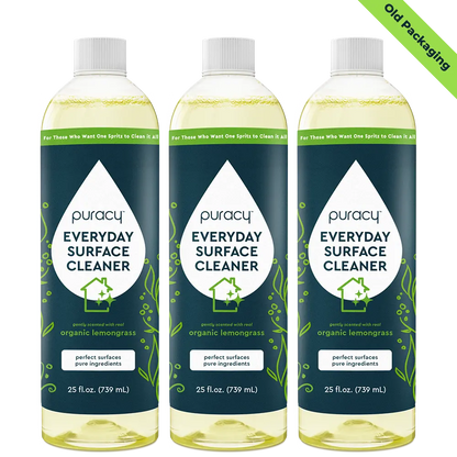 Puracy Everyday Multi-Surface Cleaner in a 25oz spray bottle, designed for cleaning various surfaces around the home.