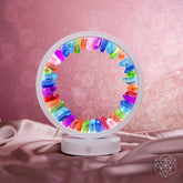 Rainbow After the Storm Clear Quartz Lamp of Hope night light with rainbow and clear quartz features, inspiring and calming decor piece.