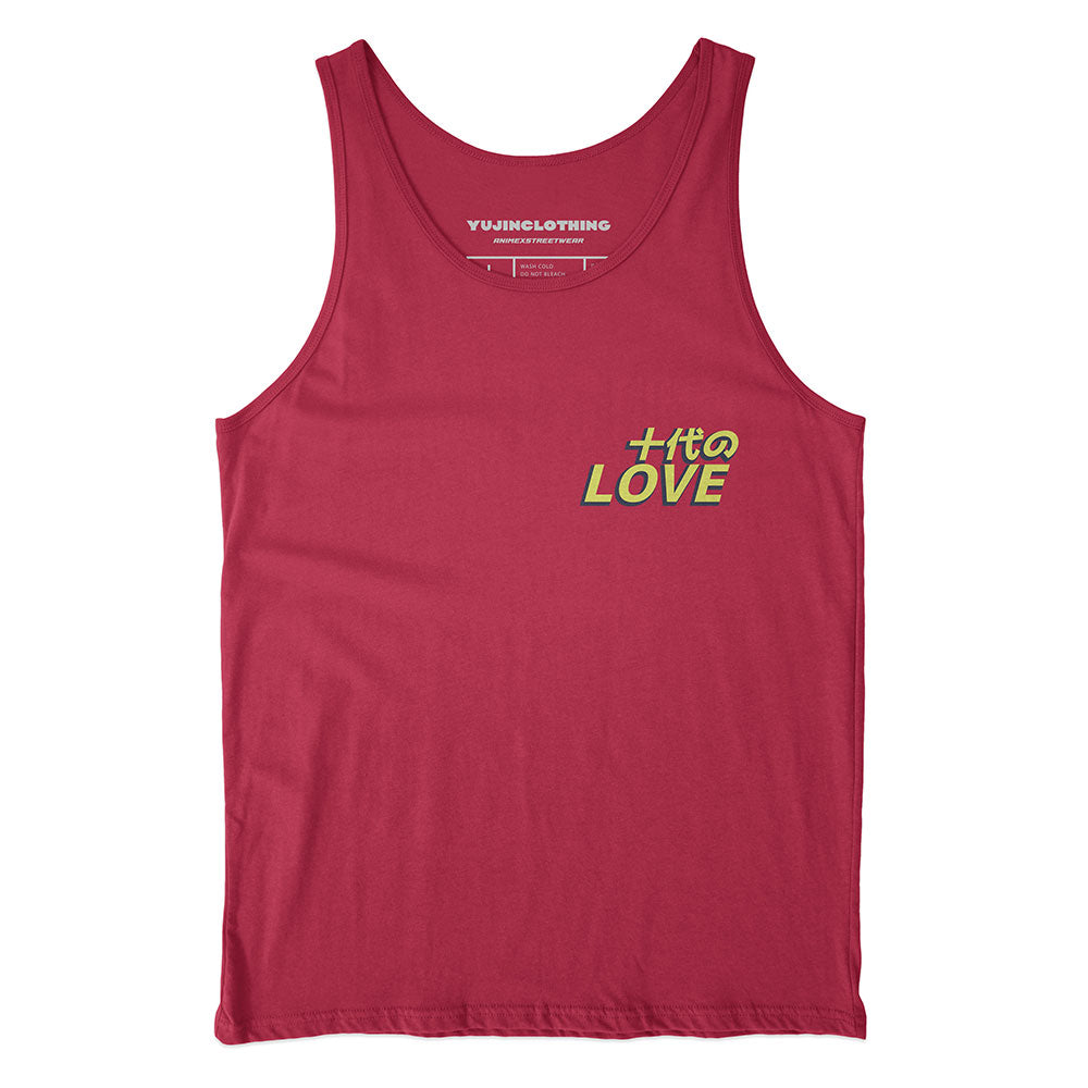 Yūjin Clothing love tank top, sleeveless casual tank top with graphic love design, perfect for relaxed summer outfits
