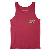 Yūjin Clothing love tank top, sleeveless casual tank top with graphic love design, perfect for relaxed summer outfits