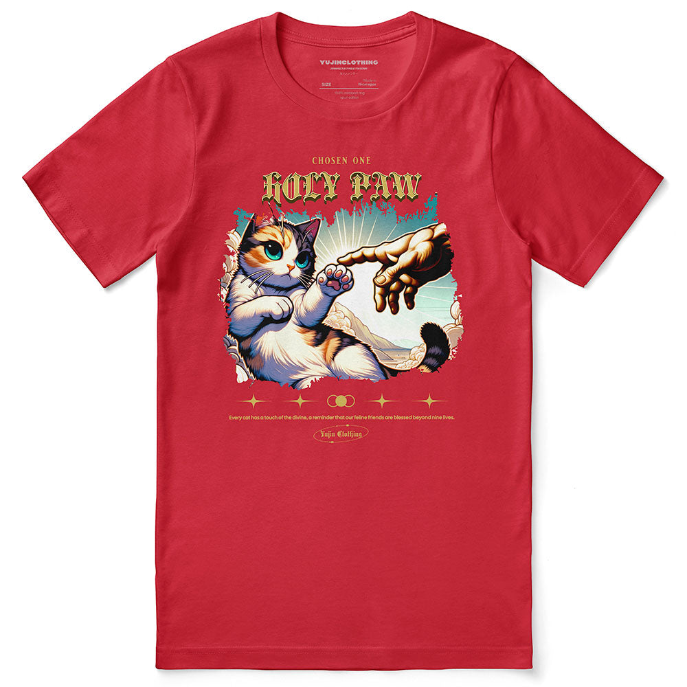 Yūjin Clothing Holy Paw T-Shirt featuring a graphic design of a sacred paw print on a comfortable casual tee.