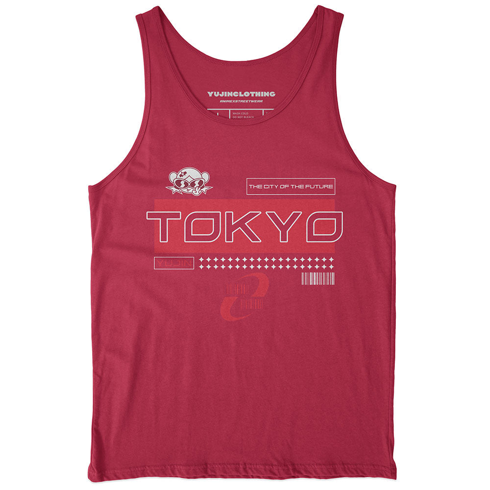 Yūjin Clothing Modern Tokyo tank top featuring a sleek design, lightweight fabric, and comfortable fit for casual wear.