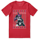 Yūjin Clothing Cypher Girl Christmas T-Shirt featuring festive holiday design and casual fit, perfect for celebrating the season.