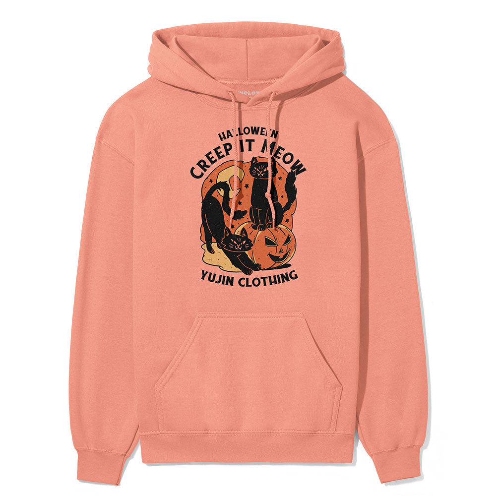 Yūjin Clothing Creep It Cat Hoodie featuring a cozy, stylish hoodie with a playful cat design, perfect for casual wear.