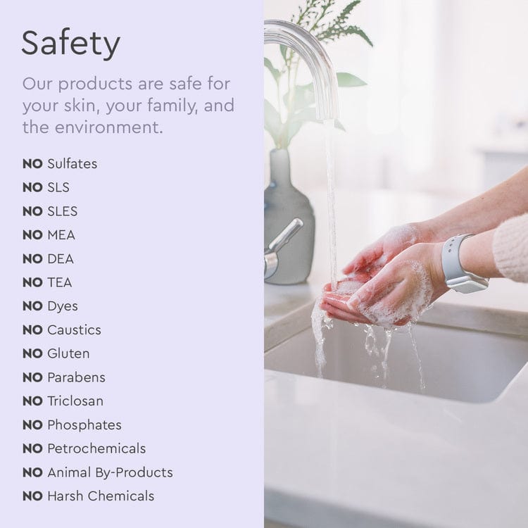 Puracy Gel Hand Soap in a clear pump bottle, displaying a colorful label, designed for gentle hand cleansing.