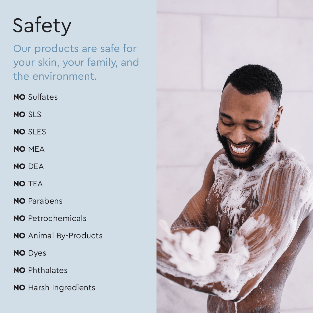 Puracy acidified, pH-balanced body wash with natural ingredients, shown in a clear bottle with a clean, soothing design.
