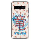 Furious Dragon Samsung phone case by Yūjin Clothing featuring a vibrant dragon design on black protective cover