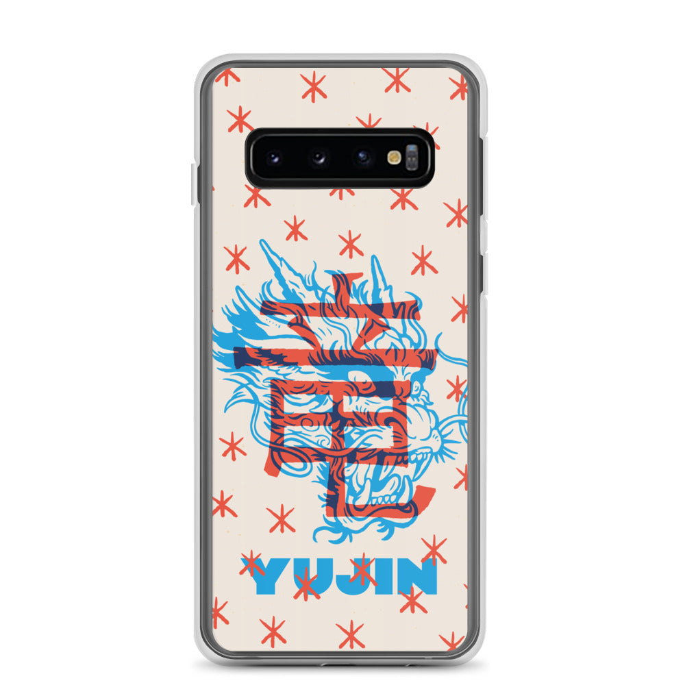 Furious Dragon Samsung phone case by Yūjin Clothing featuring a detailed dragon design on durable protective cover.