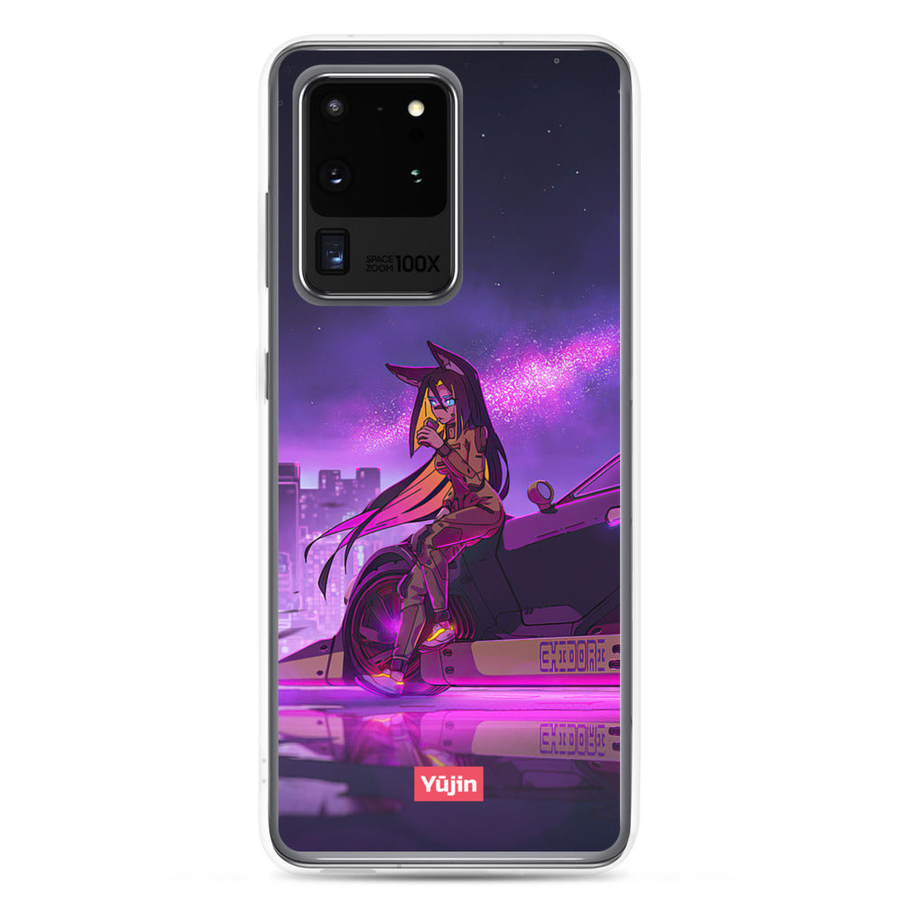 Cyber Girl Samsung phone case by Yūjin Clothing with a vibrant cyber-inspired design for Galaxy smartphones.
