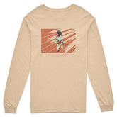 Yūjin Clothing Keep Going long sleeve T-shirt in black, featuring a comfortable fit and minimalist design for casual wear.