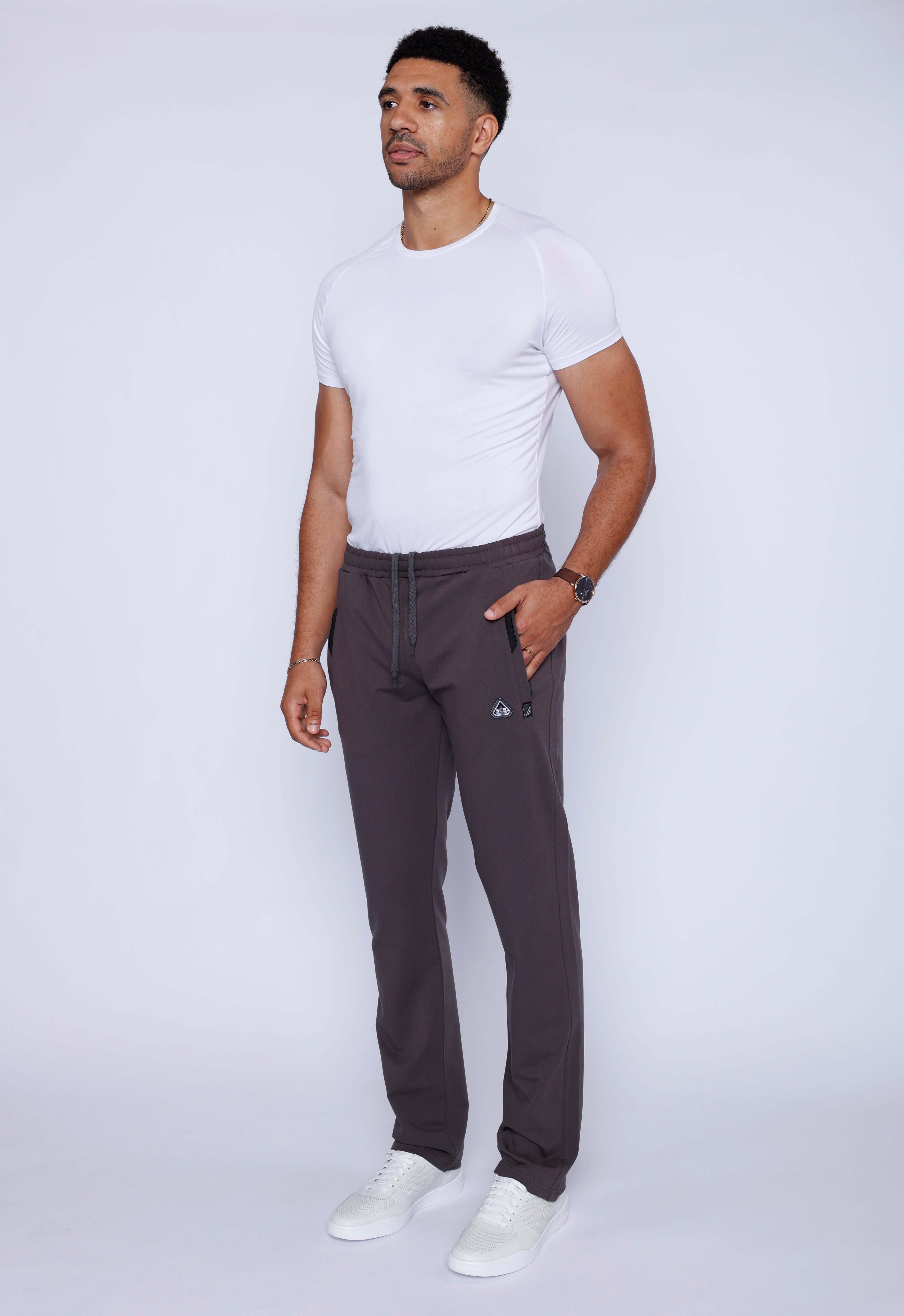 Men’s SCR Sportswear All-Day Comfort athletic straight-leg sweatpants in charcoal, tall fit, 34-inch inseam, casual activewear for men.