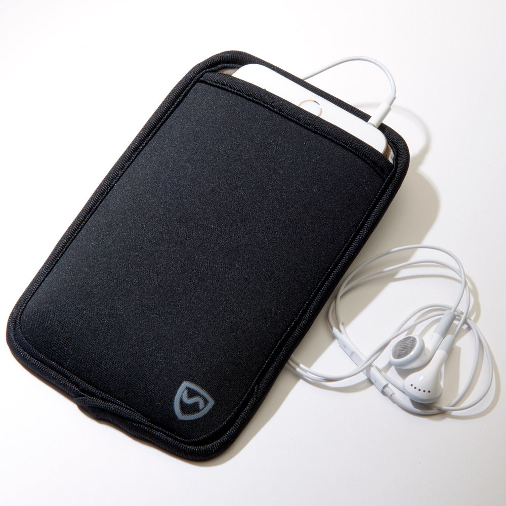 Black Shield Your Body SYB Phone Pouch for mobile phones, featuring a sleek design and secure closure for mobile phone accessories.