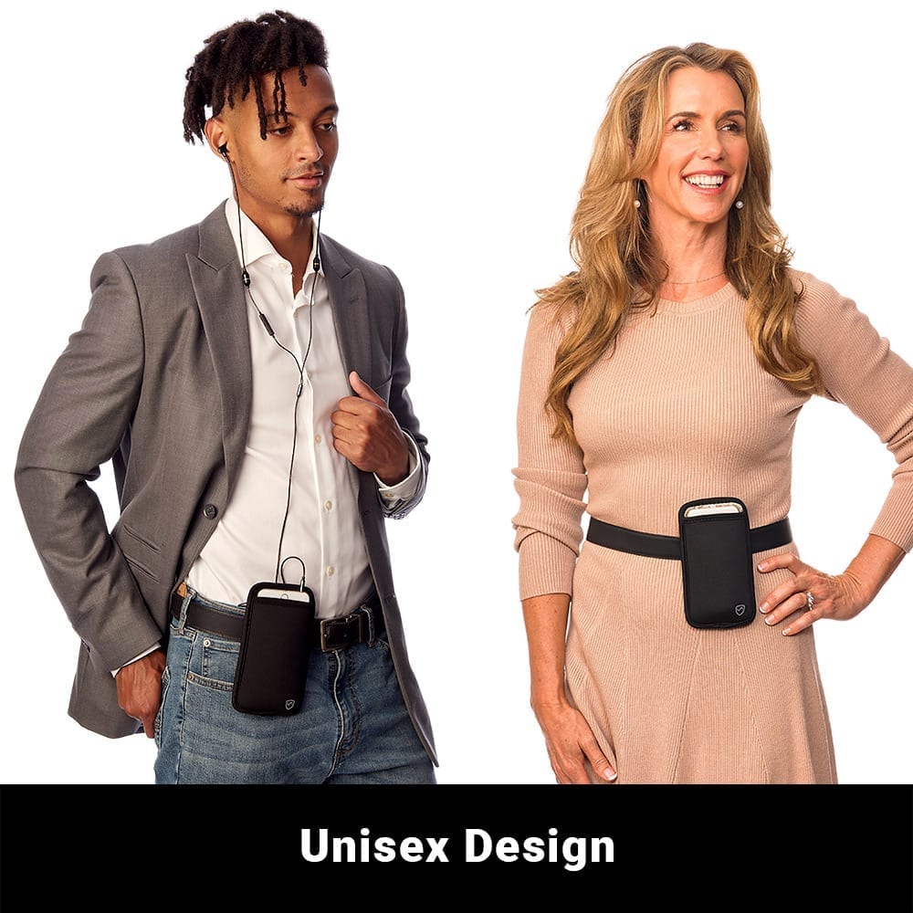 Black Shield Your Body SYB Phone Pouch for mobile phones, large size, durable protective accessory for phone storage.