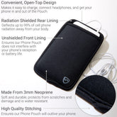 Black Shield Your Body SYB Phone Pouch for mobile phones, made of durable material with a secure flap closure.